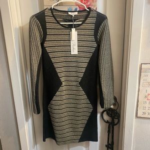 Parker gold and black dress